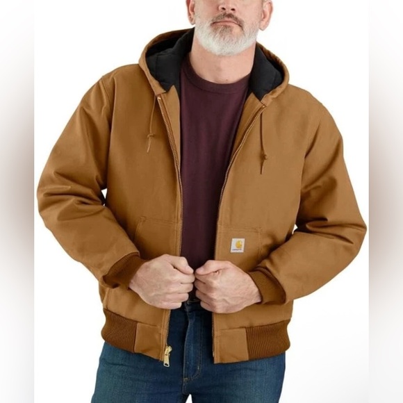 Carhartt Mens Loose Fit Firm Duck Insulated Flannel-Lined Jacket Made In  USA - Picture 1 of 5